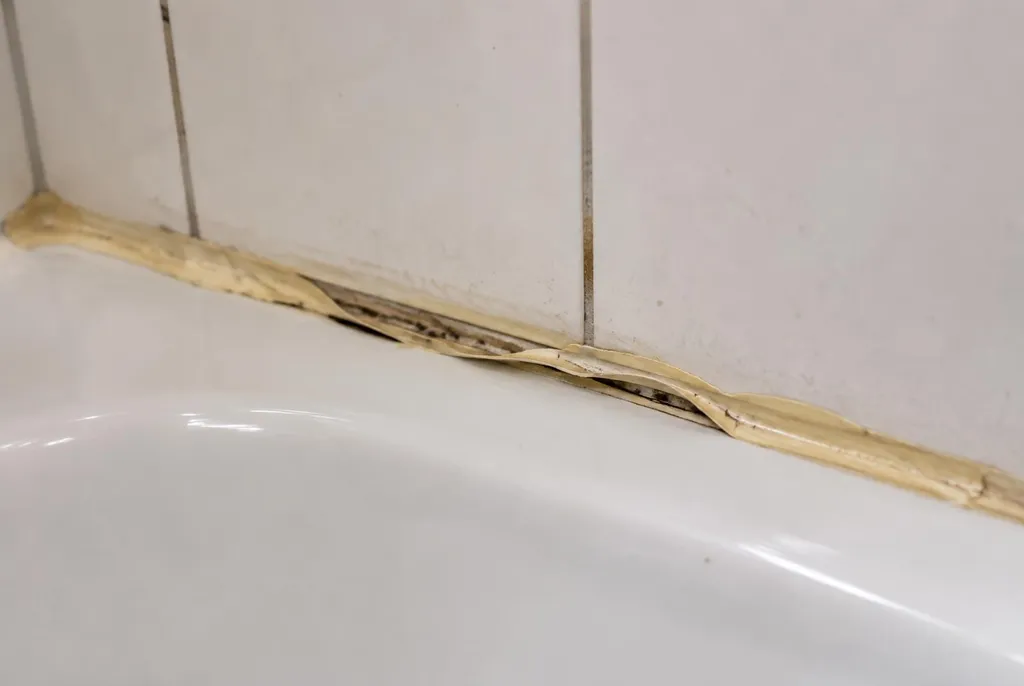 Kitbedrijf Schiedam – loslatende kit naast het bad